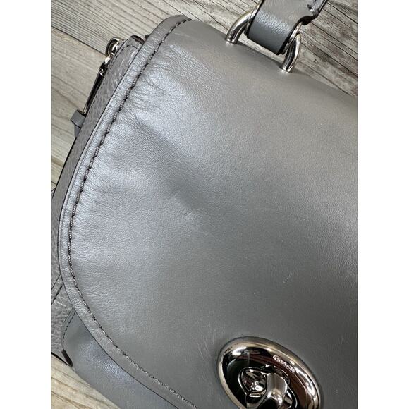 TRENDY Coach FAYE CONVERTIBLE BACKPACK 30525 Gray Leather Shoulder Bag Crossbody